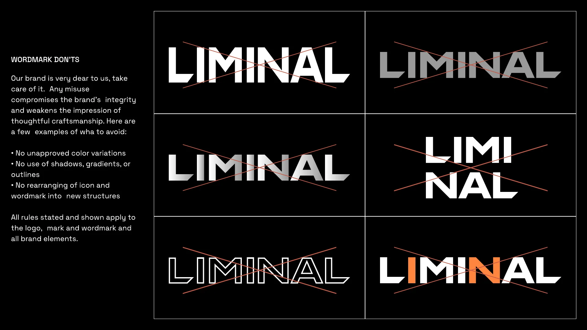 Guidelines page: wordmark misuse examples