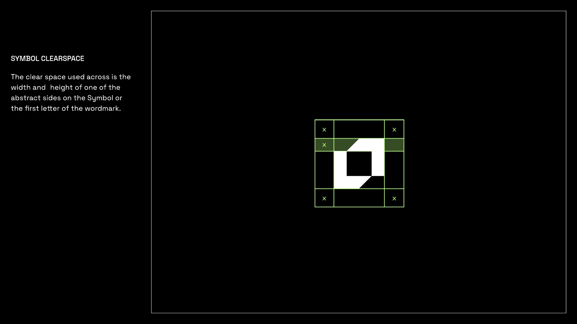 Guidelines page: symbol clearspace