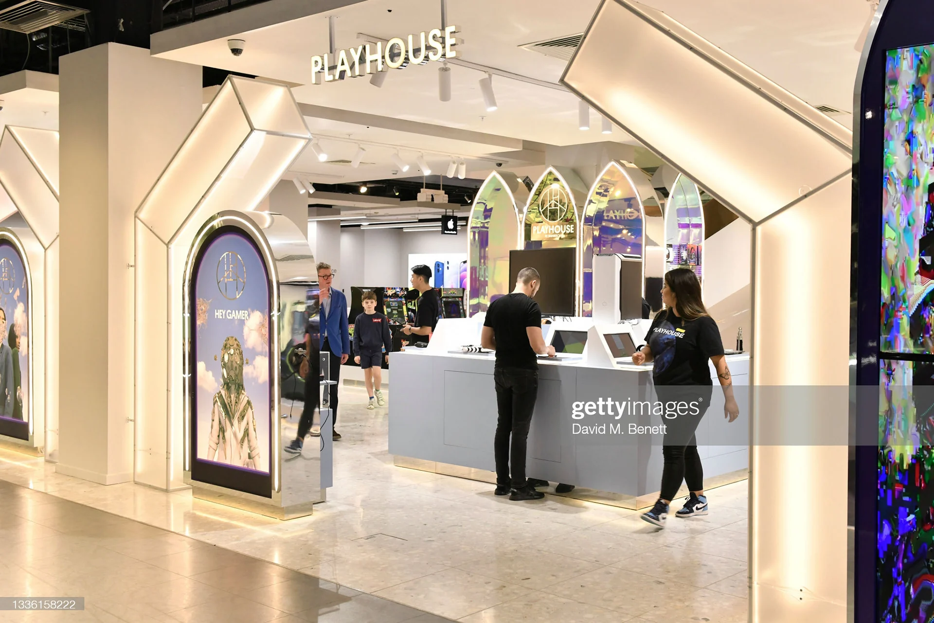 The Playhouse counter at Selfridges with staff in uniform and the arches behind