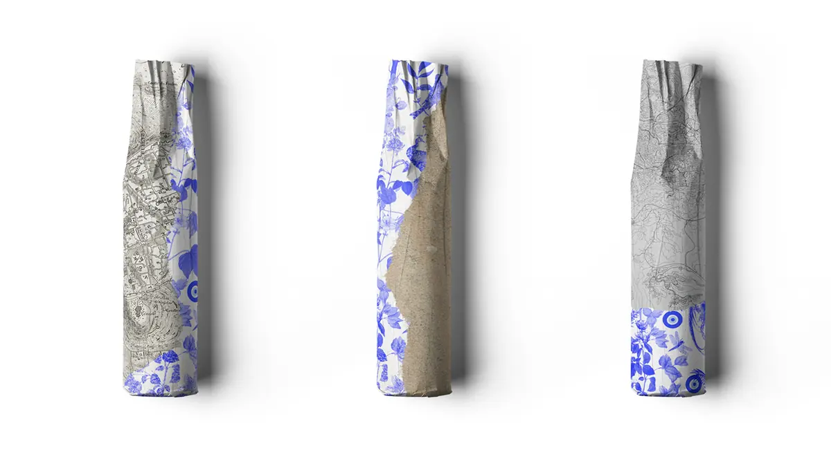 Three wrapped bottles together